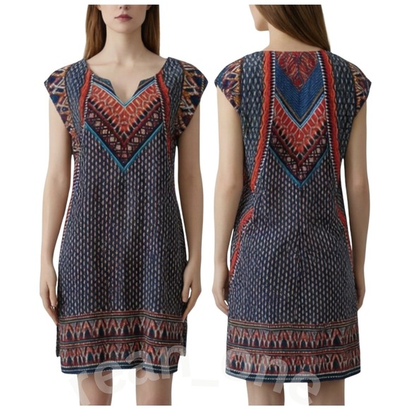 BeBop Dresses & Skirts - BeBop Women's Multicolor Printed Side Slit Long Shirt Dress Tunic Size Medium